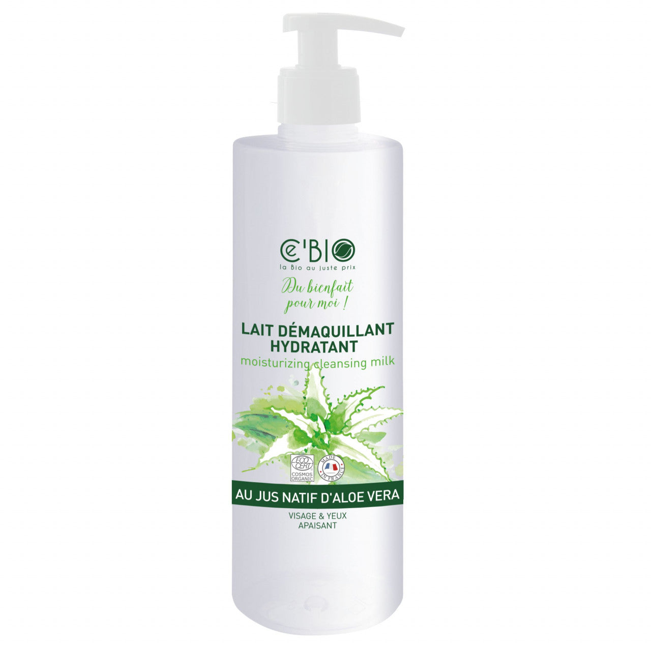 Organic cleansing milk with aloe vera 200 ml CE'BIO