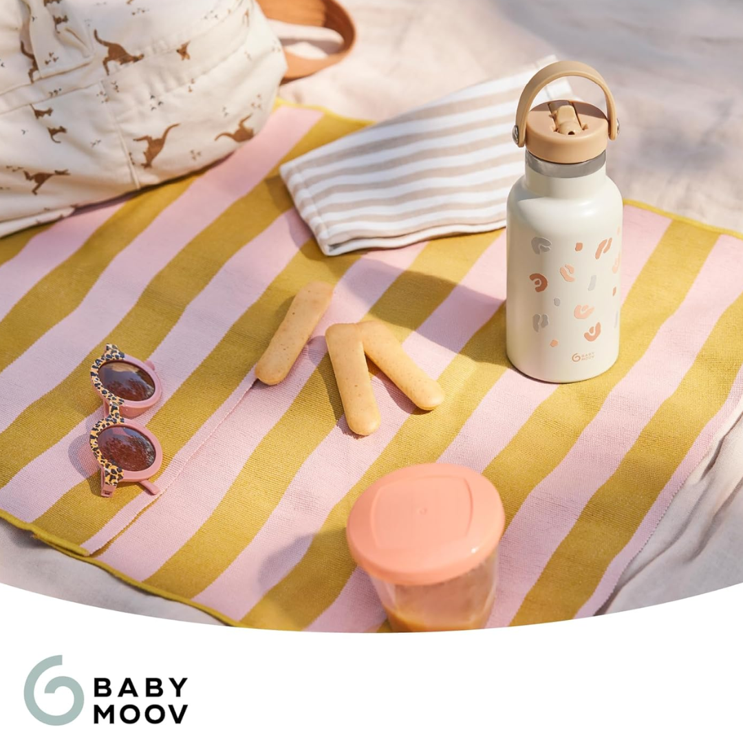 Babymoov - Sticla termoizolanta din inox Little Explorer Animal Print Ivory