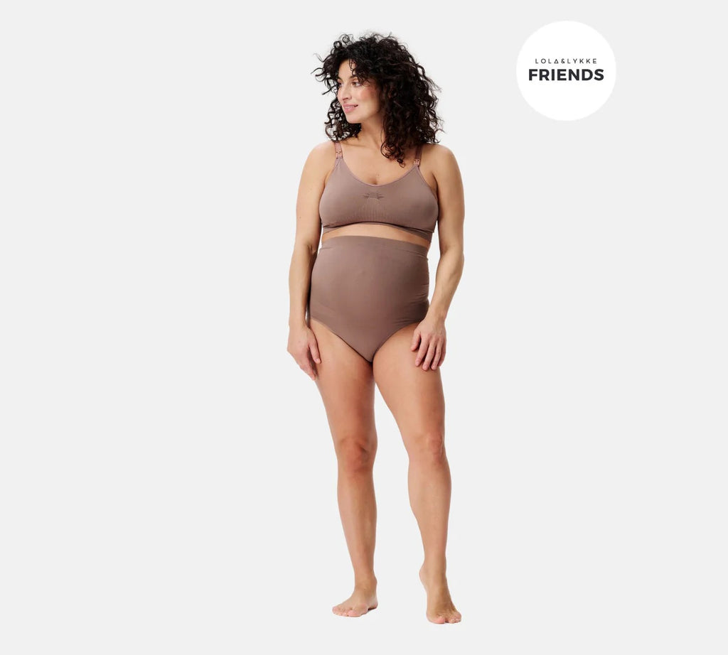 Noppies Nisa Sensil Breeze Deep Taupe XL/XXL Seamless Maternity Brief by Lola&Lykke