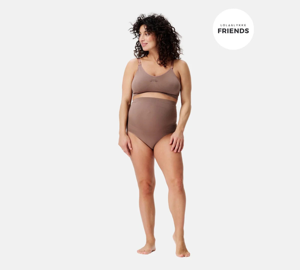 Noppies Nisa Sensil Breeze Deep Taupe XL/XXL Seamless Maternity Brief by Lola&Lykke