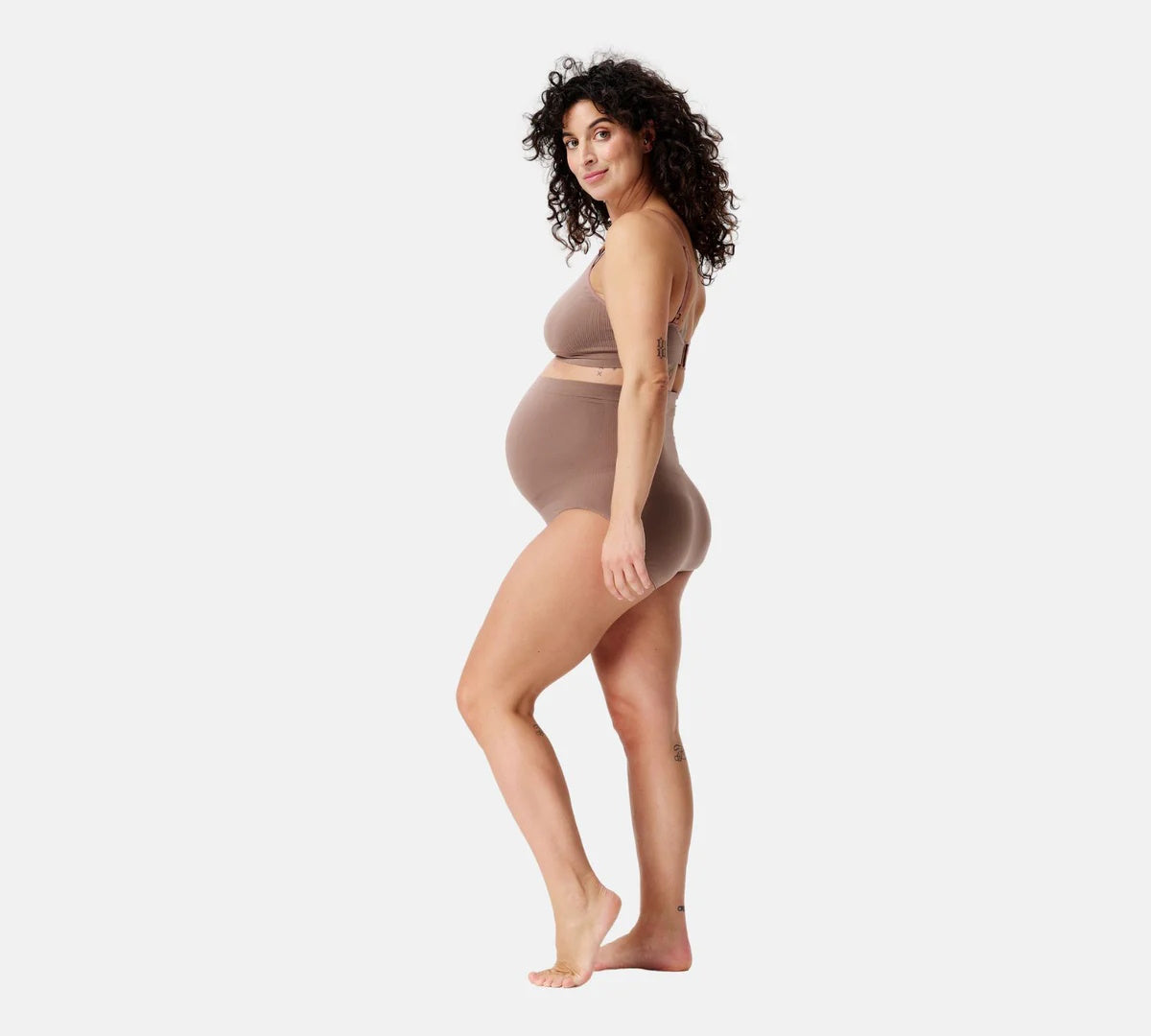 Chilot fara cusaturi pentru maternitate Noppies Nisa Sensil Breeze Deep Taupe M/L Lola&Lykke
