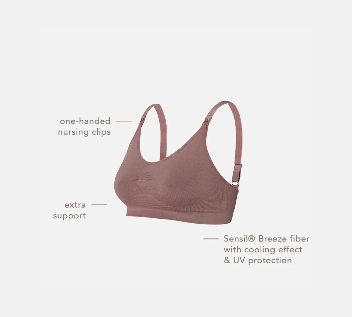 Sutien de alaptare fara cusaturi Hura Sensil Breeze Deep Taupe XS/S Lola&Lykke