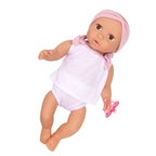 LullaBaby Papusa bebelus cu hainute in 2 piese si bentita roz, 35 cm