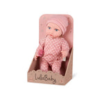 LullaBaby Papusa bebelus cu pijamale si caciulita roz, 35 cm