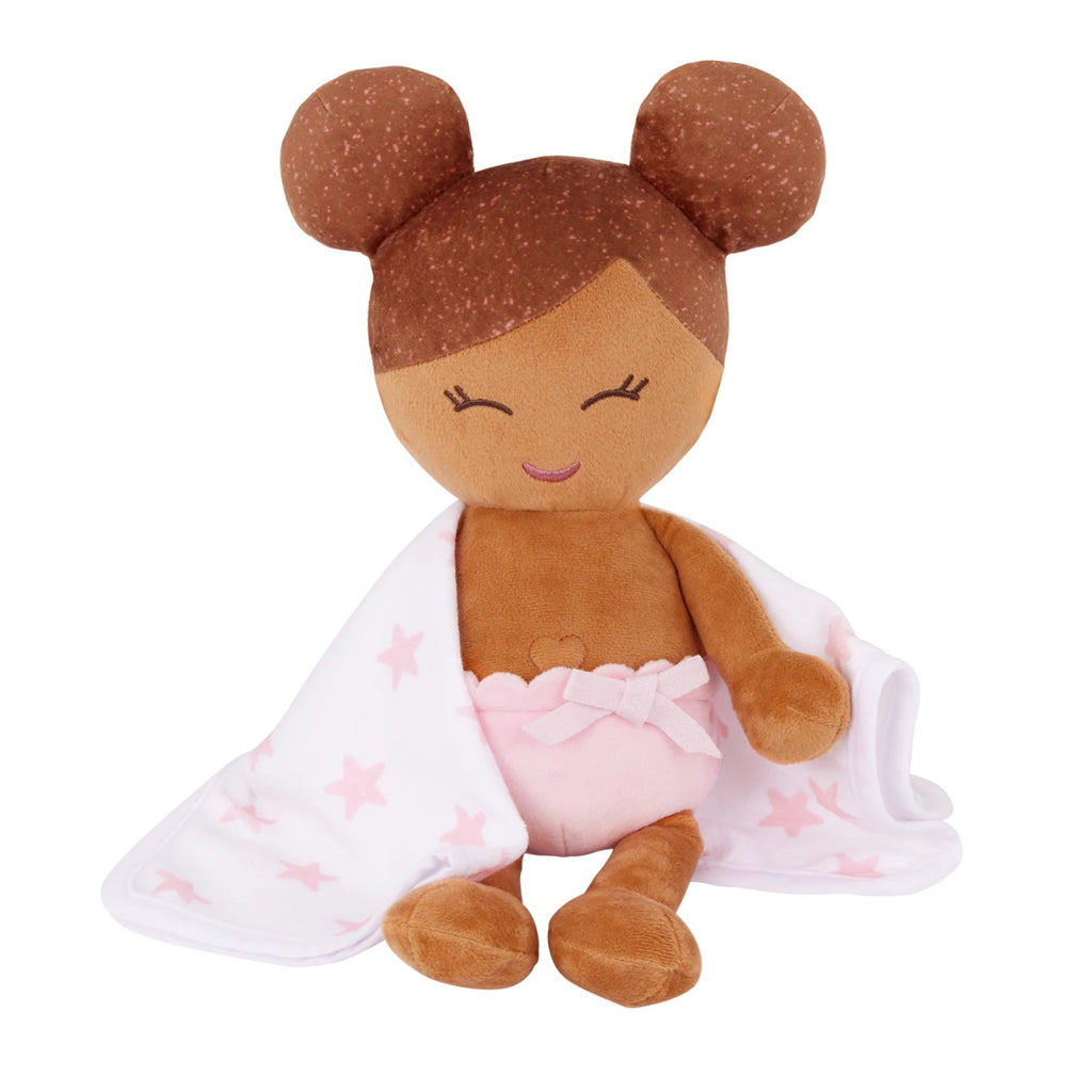 LullaBaby Brunette Girl Doll for Bath with Accessories, 35 cm