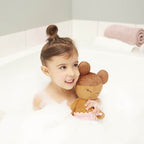 LullaBaby Brunette Girl Doll for Bath with Accessories, 35 cm