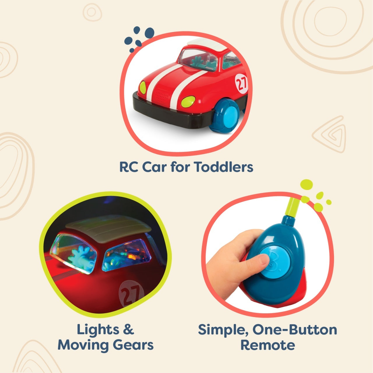 B.Toys Remote Control Red Race Car