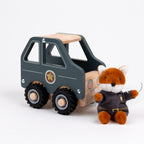 Egmont Toys Masina de politie cu mini figurina din lemn, colectia Miniature World, 18 luni, EN71 ASTM