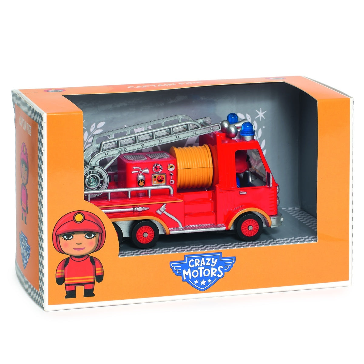 Djeco Masina de pompieri Captain Fire Colectia Crazy Motors 3 ani metal, conform EN71