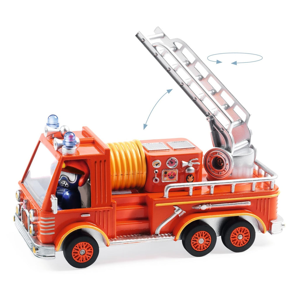 Djeco Masina de pompieri Captain Fire Colectia Crazy Motors 3 ani metal, conform EN71