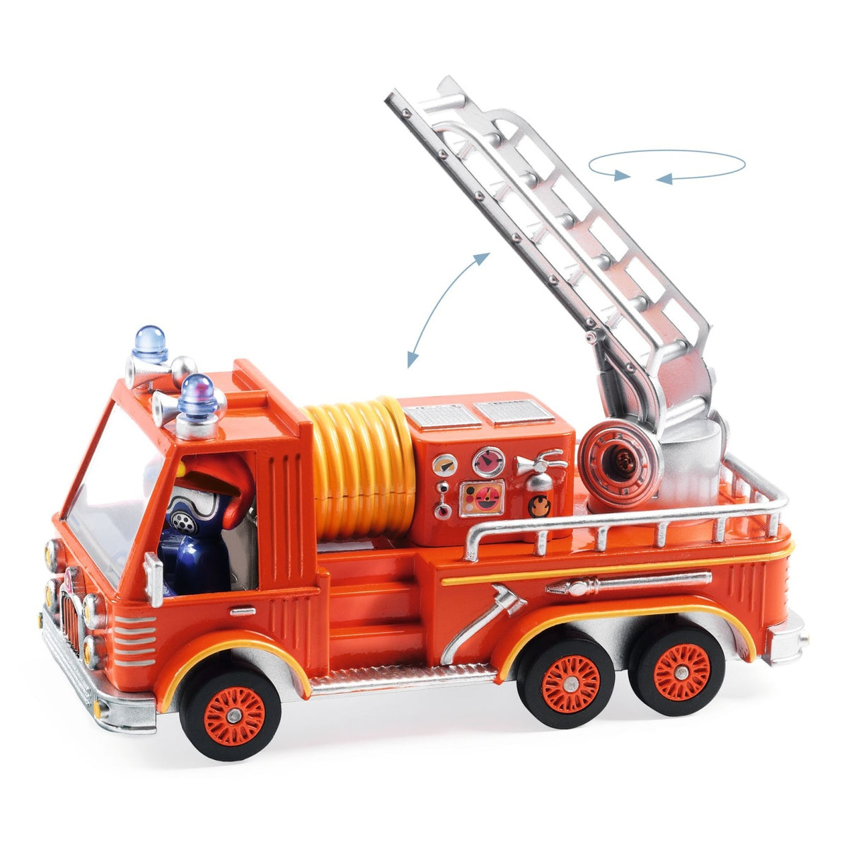 Djeco Masina de pompieri Captain Fire Colectia Crazy Motors 3 ani metal, conform EN71