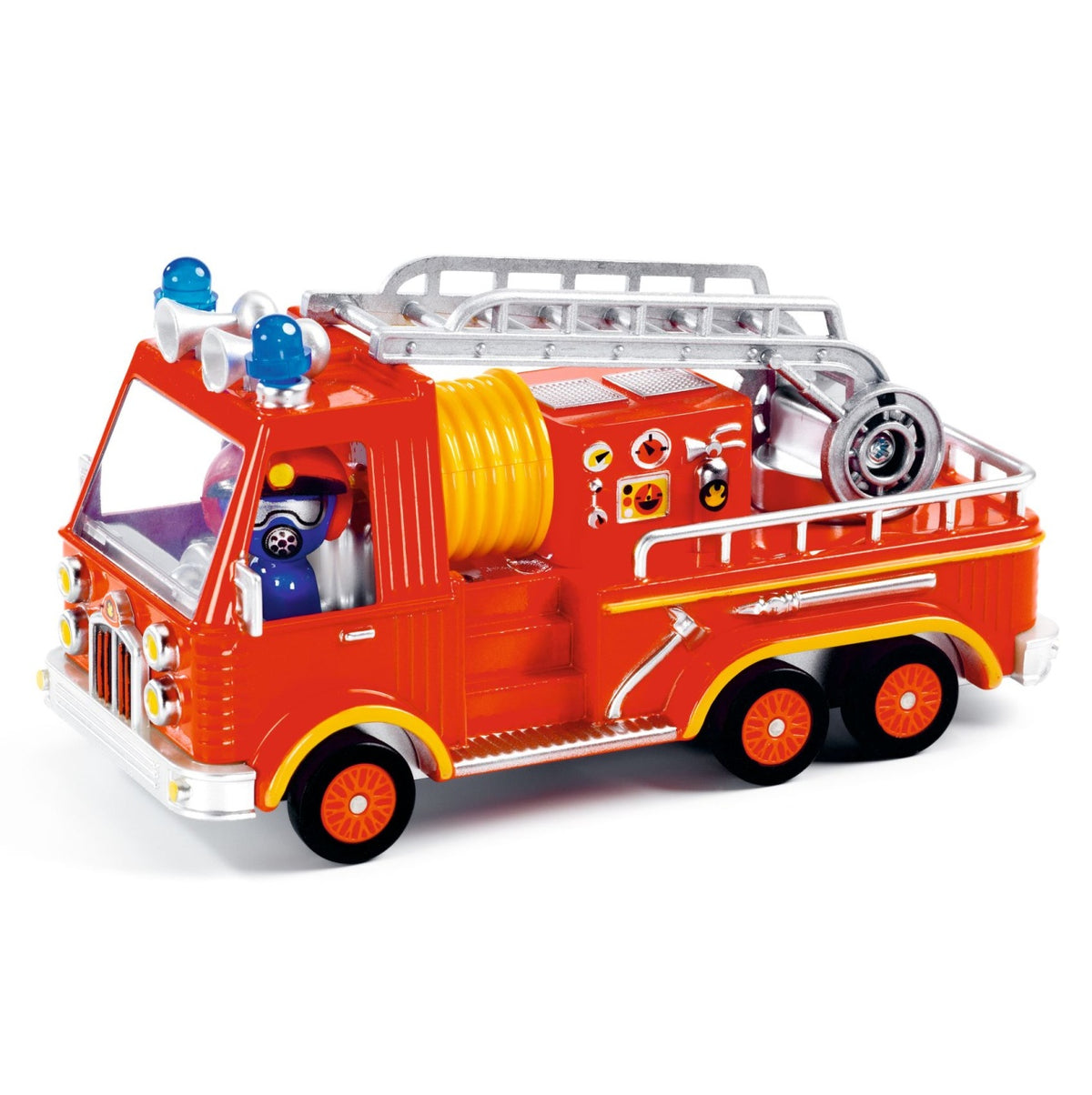 Djeco Masina de pompieri Captain Fire Colectia Crazy Motors 3 ani metal, conform EN71