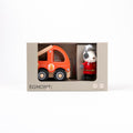 Egmont Toys Masina de pompieri cu personaj din lemn 18 luni - 3 ani conform EN71 ASTM