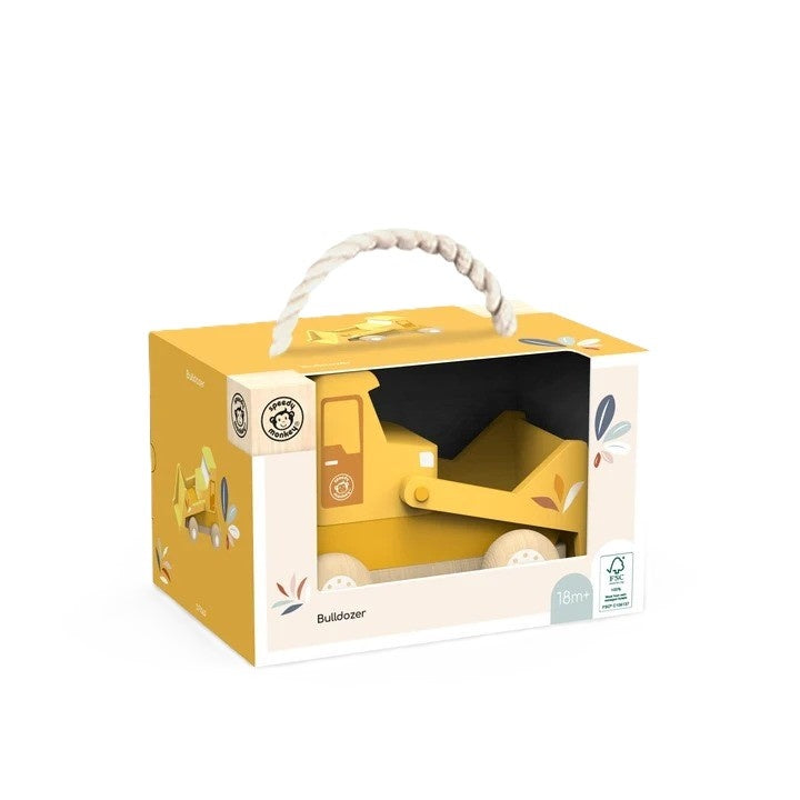 Speedy Monkey Masina de santier Buldozer din lemn certificat FSC pentru copii peste 2 ani
