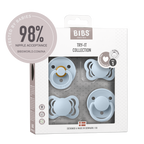 BIBS - Set 4 suzete Try-it collection 0 luni +-Baby Blue