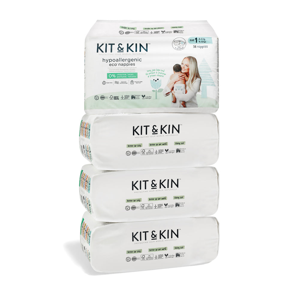 Scutece Hipoalergenice Eco Kit&Kin, Marimea 1, 2-5 kg, 38 buc