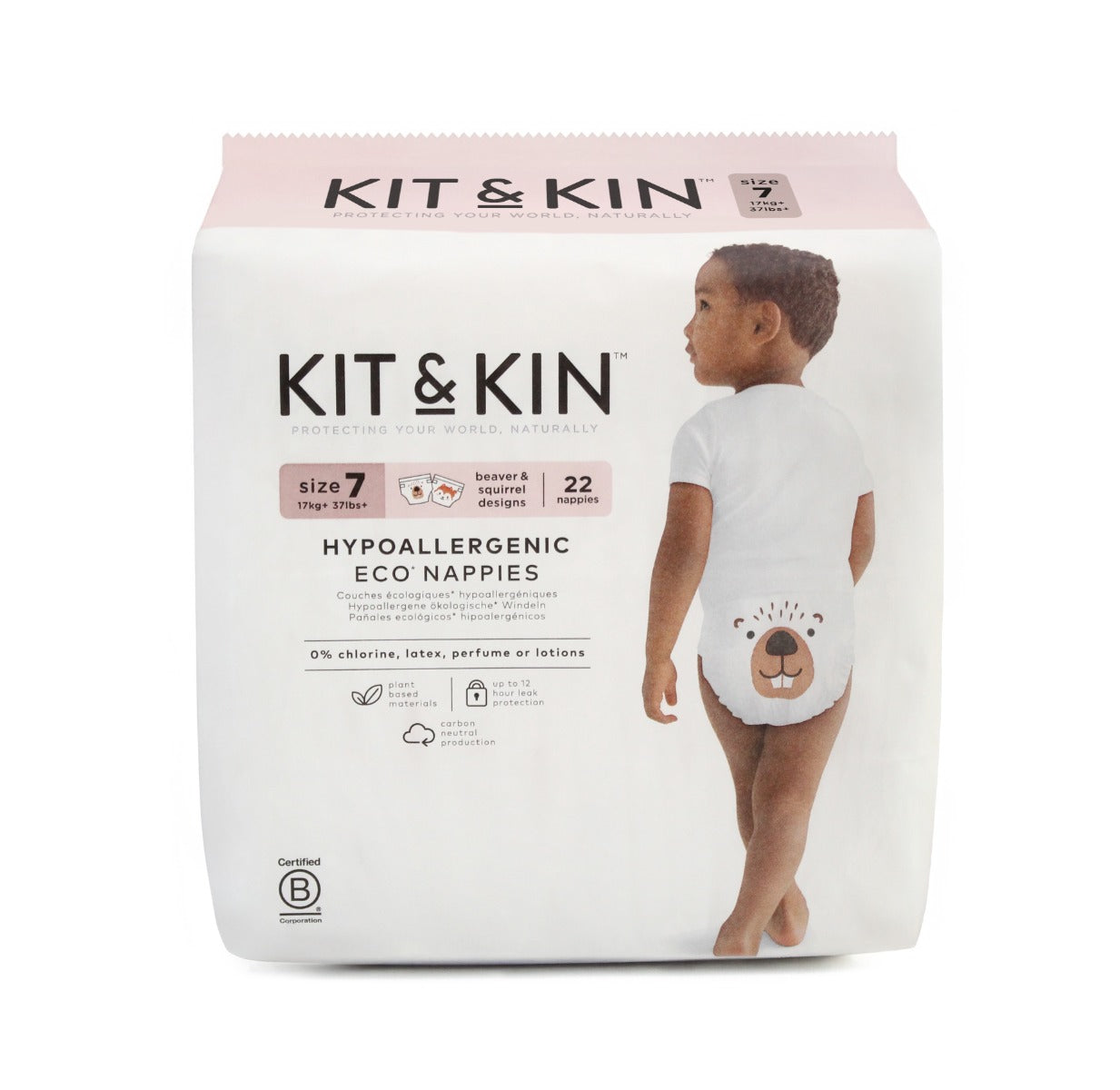 Kit&Kin Eco Hypoallergenic Diapers, Size 7, 17kg+, 22 pcs