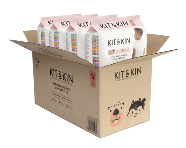 Scutece Hipoalergenice Eco Kit&Kin, Marimea 7, 17kg+, 88 buc