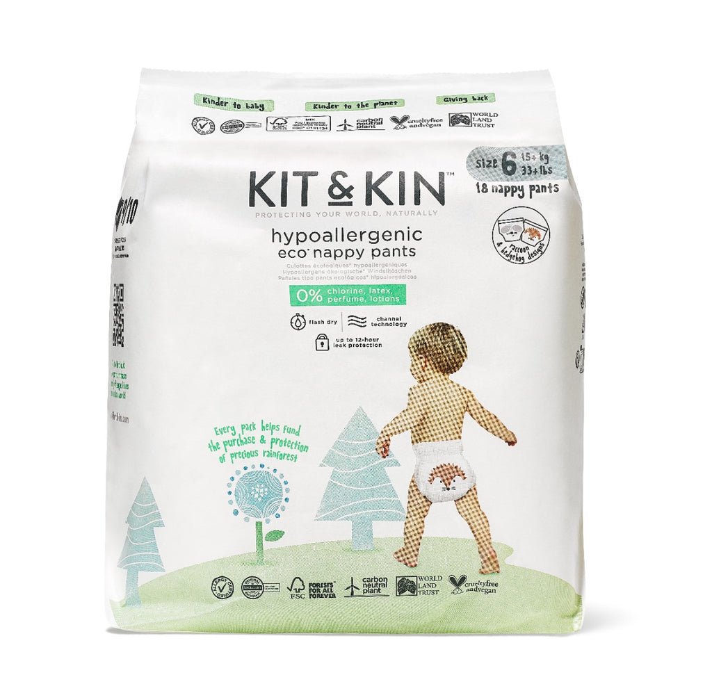 Scutece Hipoalergenice Eco Kit&Kin Chilotel XL6, Marimea 6, 15 kg+, 18 buc