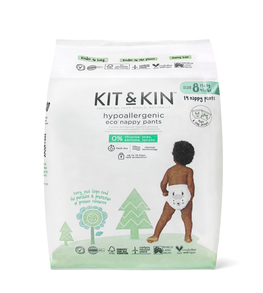 Kit&Kin Hypoallergenic Eco Diaper Pants YP2, Size 8, 19 kg+, 14 pcs