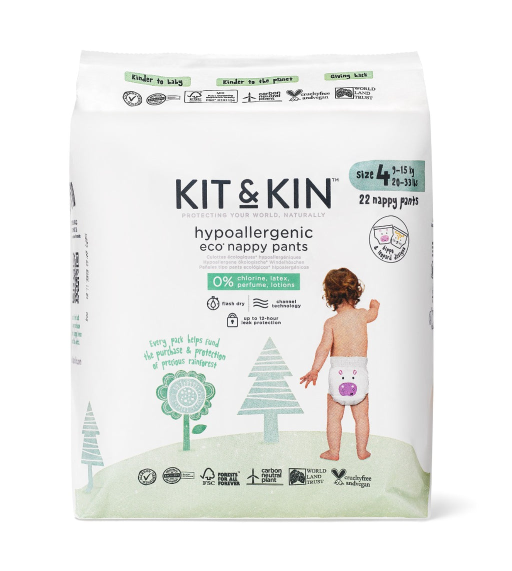 Scutece Hipoalergenice Eco Kit&Kin Chilotel Maxi, Marimea 4, 9-15 kg, 22 buc