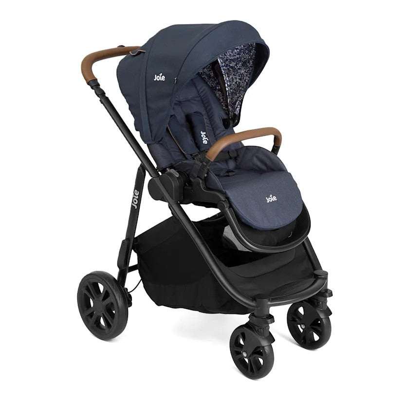 Joie - Carucior pentru copii multifunctional 3 in 1 Versatrax E Navy Blazer (Carucior Versatrax E + Landou Ramble + scoica i-Snug)