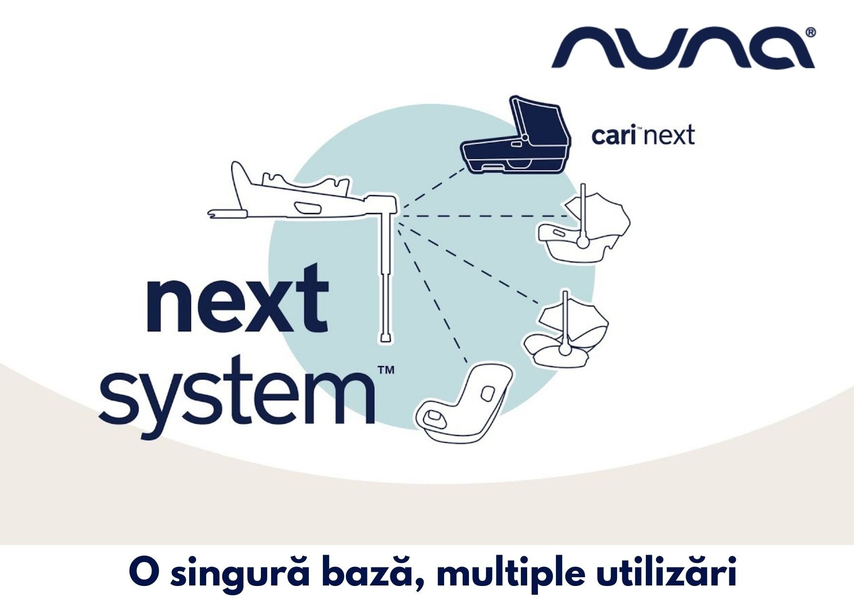 Nuna - Set Landou CARI next Caviar, 40-70 cm + Baza isofix BASE next i-Size pentru CARI next