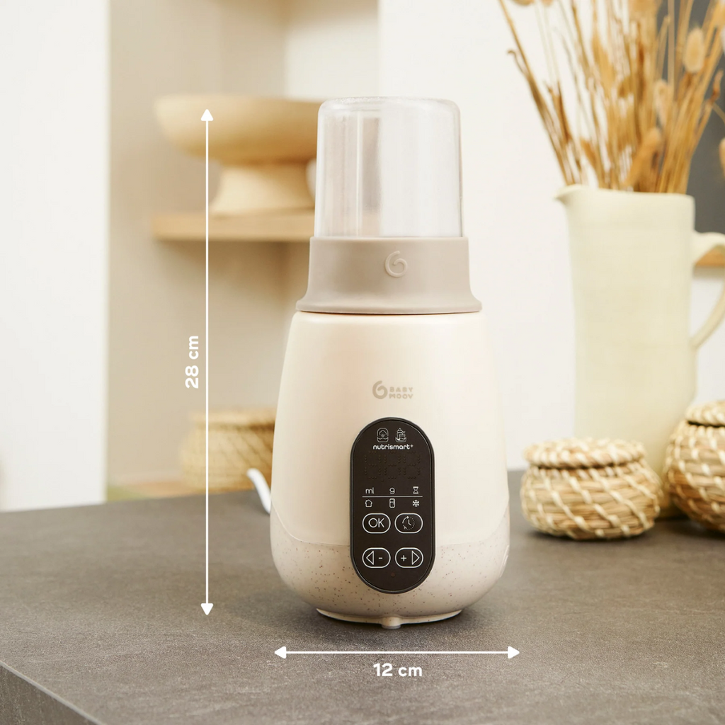 Babymoov - Incalzitor si sterilizator biberoane (recipiente) pentru casa si masina NutriSmart+ Mineral Beige