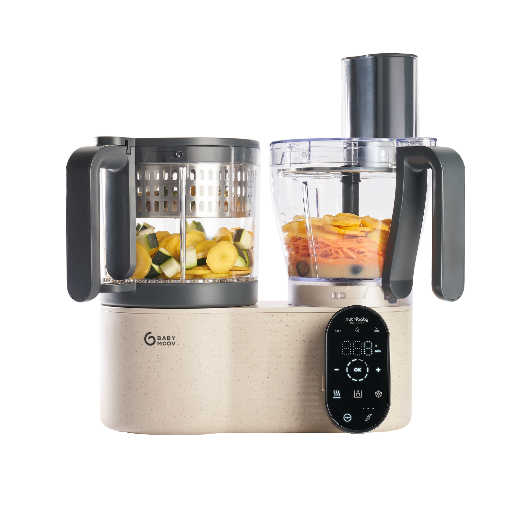 Babymoov Robot multifunctional Nutribaby Evolution 5 in 1 cu feliere si razuire, de la 6 luni