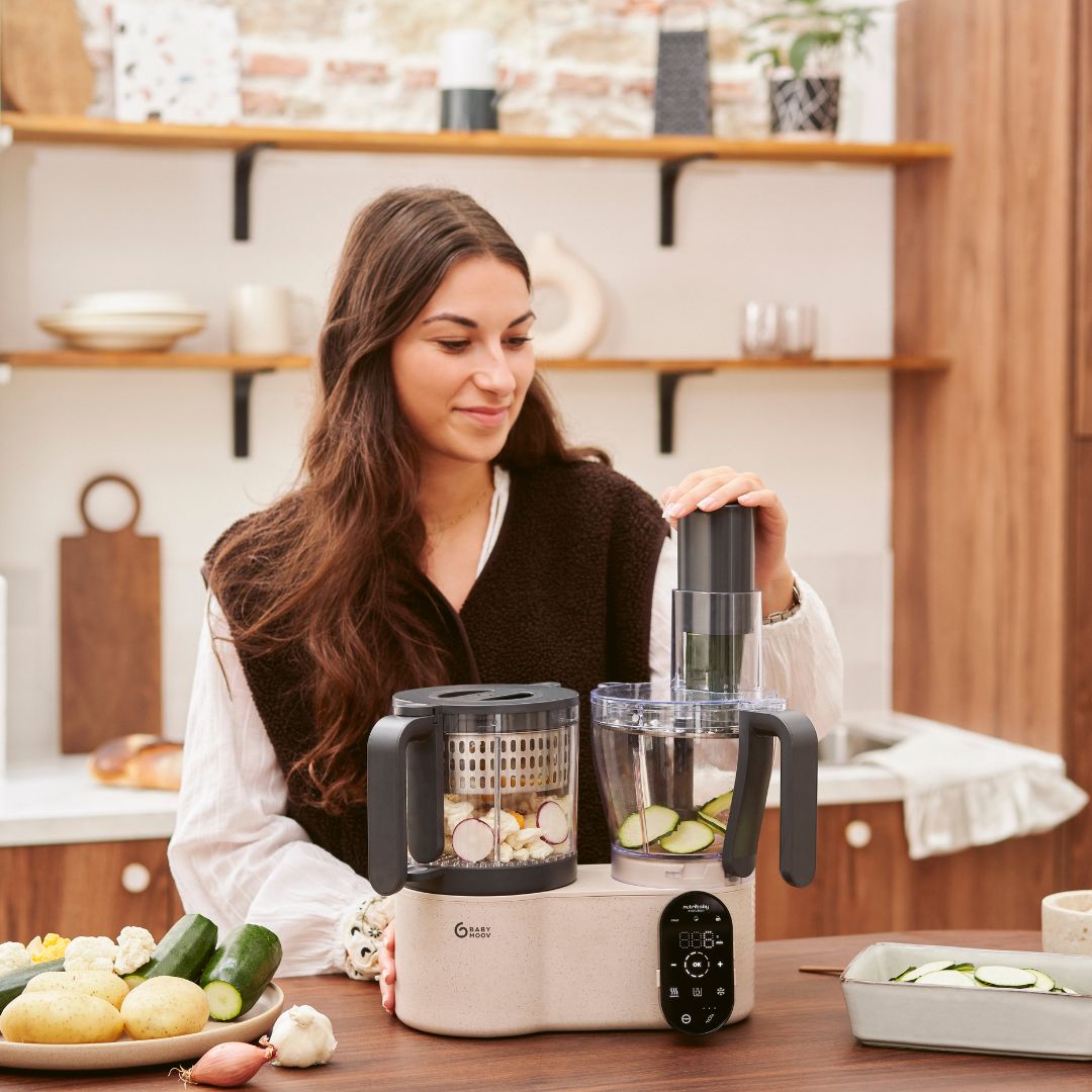 Babymoov Robot multifunctional Nutribaby Evolution 5 in 1 cu feliere si razuire, de la 6 luni