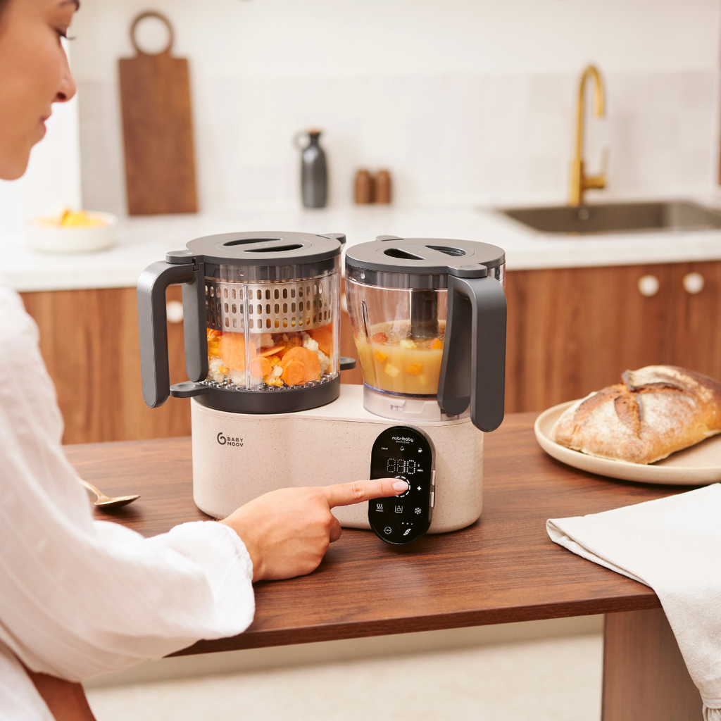 Babymoov Robot multifunctional Nutribaby Evolution 5 in 1 cu feliere si razuire, de la 6 luni