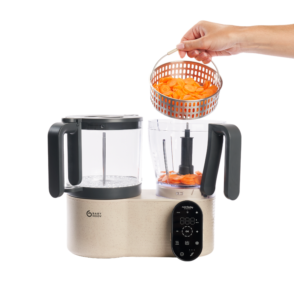Babymoov Robot multifunctional Nutribaby Evolution 5 in 1 cu feliere si razuire, de la 6 luni
