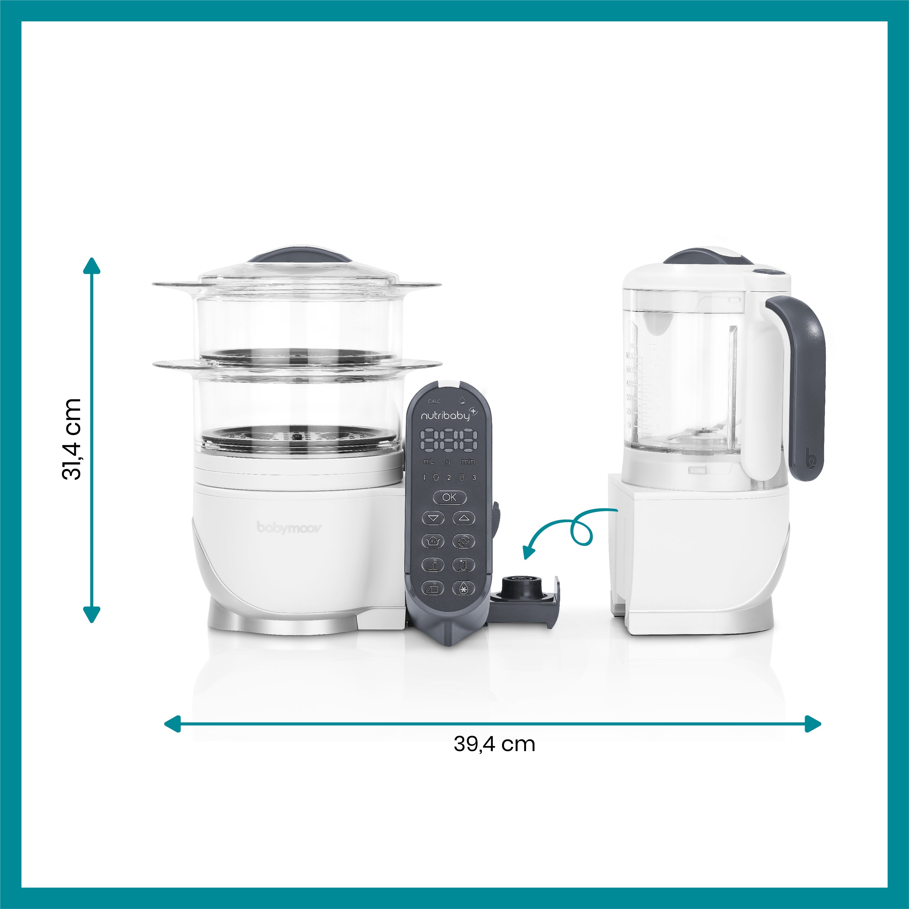 Babymoov - Robot multifunctional 5 in 1 Nutribaby (+) Industrial Grey