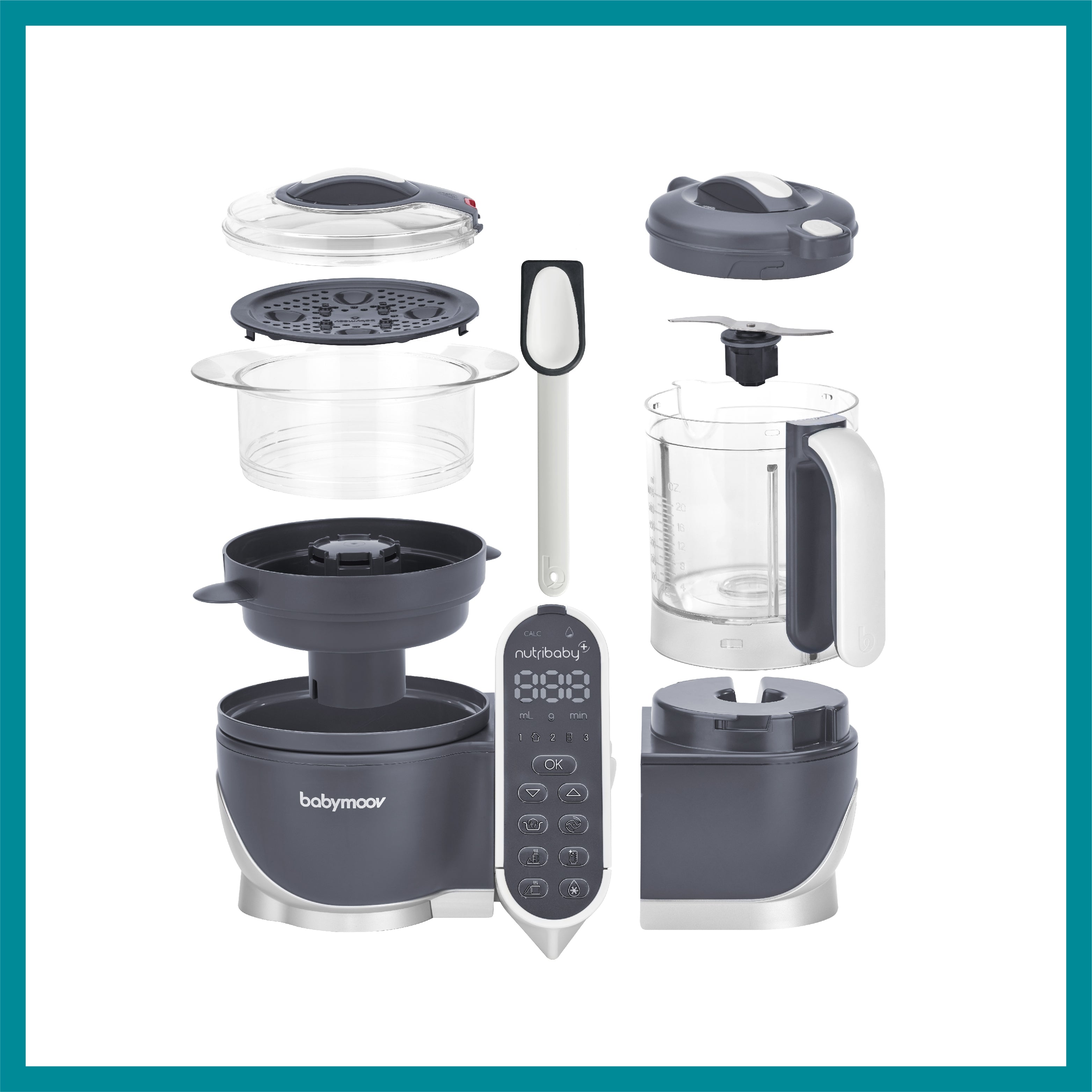Babymoov - Robot multifunctional 5 in 1 Nutribaby (+) Industrial Grey