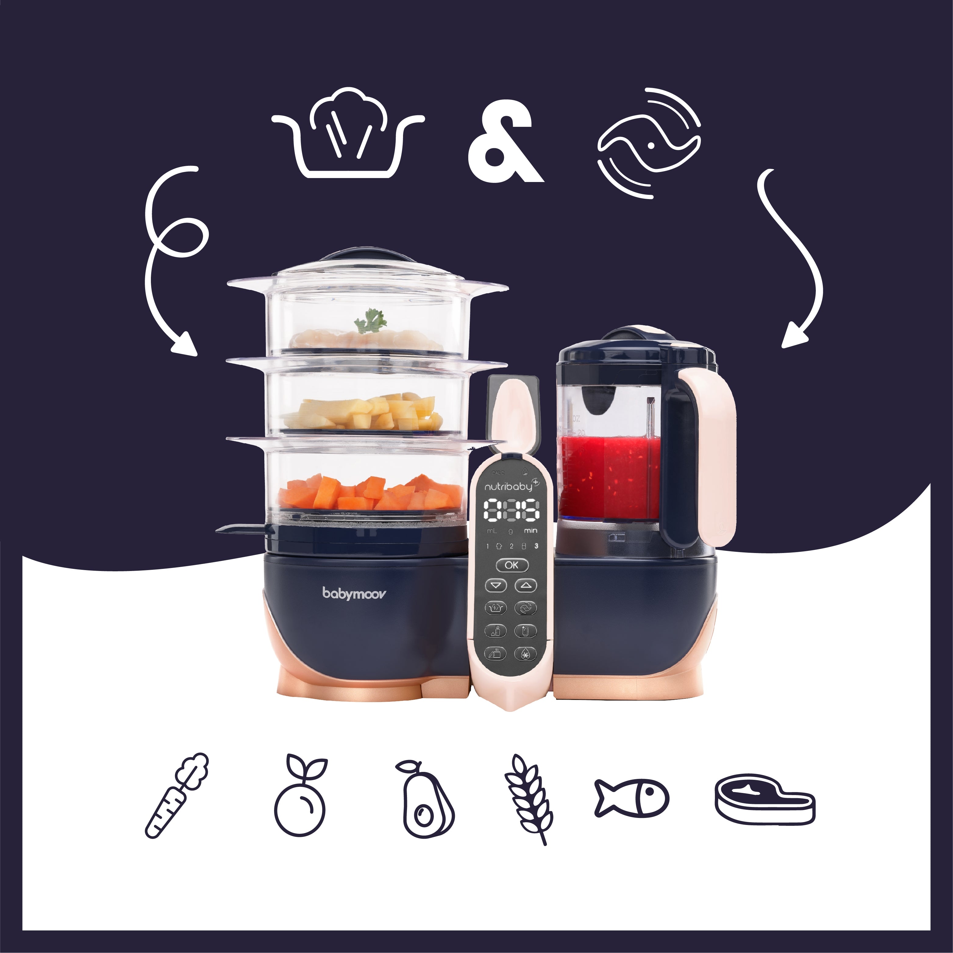 Babymoov - Robot multifunctional 5 in 1 Nutribaby (+) XL