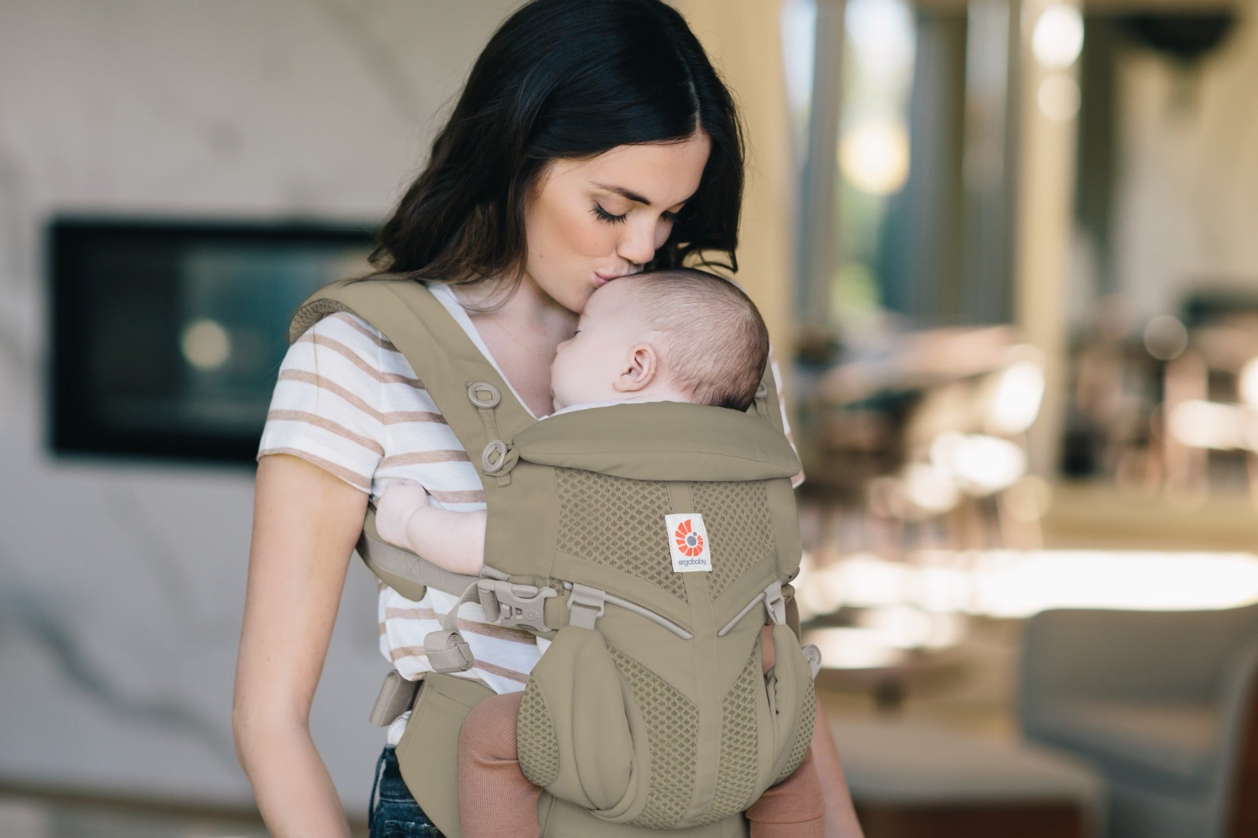 Marsupiu Ergobaby, Omni 360, Mesh , Soft Olive