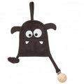 Bamboo teething textile with wooden pacifier clip Graphite Monster
