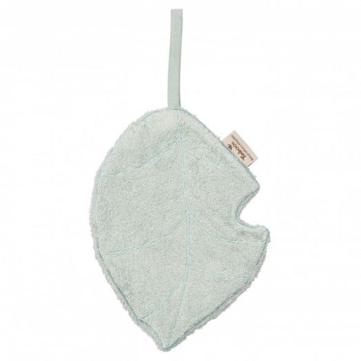 Textil din bambus pentru dentitie cu agatatoare suzeta Frunza Sea Blue