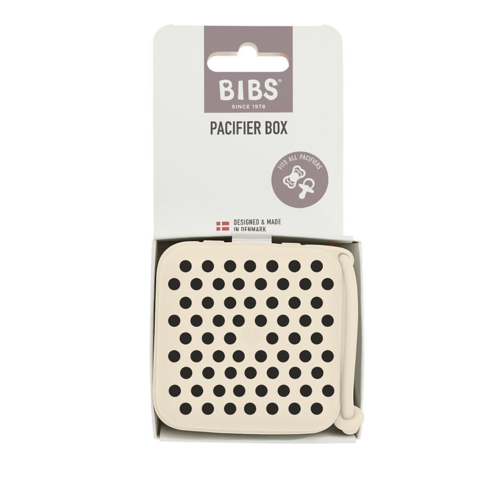 BIBS - Cutie multifunctionala pentru depozitare suzete, Studio Collection Polka Dots, Ivory Black