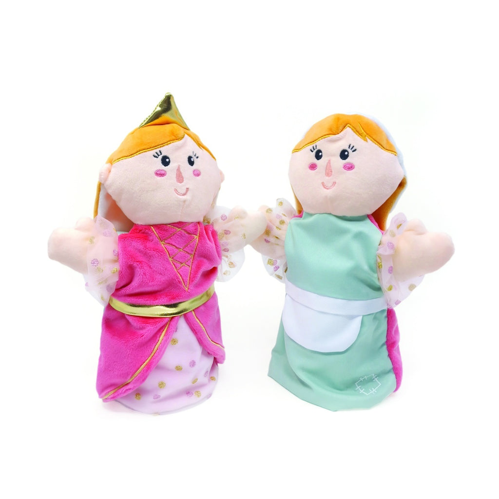 Svoora Papusa de mana cu doua fete Printesa si Cenusareasa 25 cm bumbac, 3 ani+