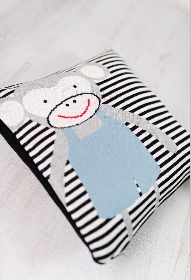 Cheeky Monkey Cotton Decorative Pillow