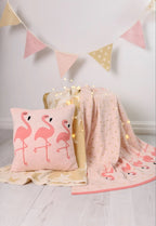 Pink Flamingo Cotton Decorative Pillow