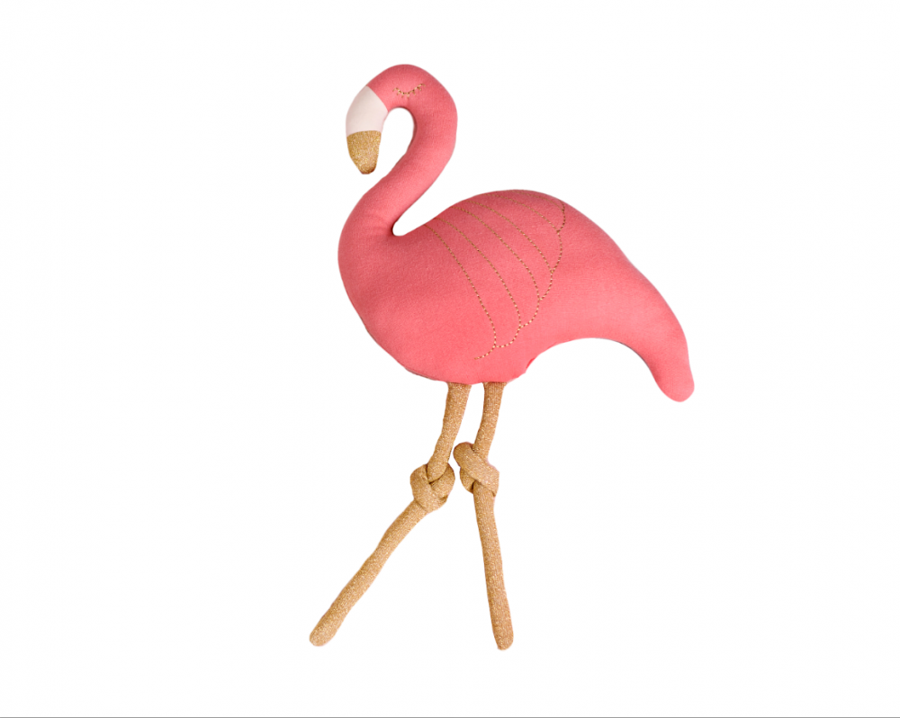 Decorative Pillow Pink/Gold Flamingo