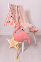 Decorative Pillow Pink/Gold Flamingo