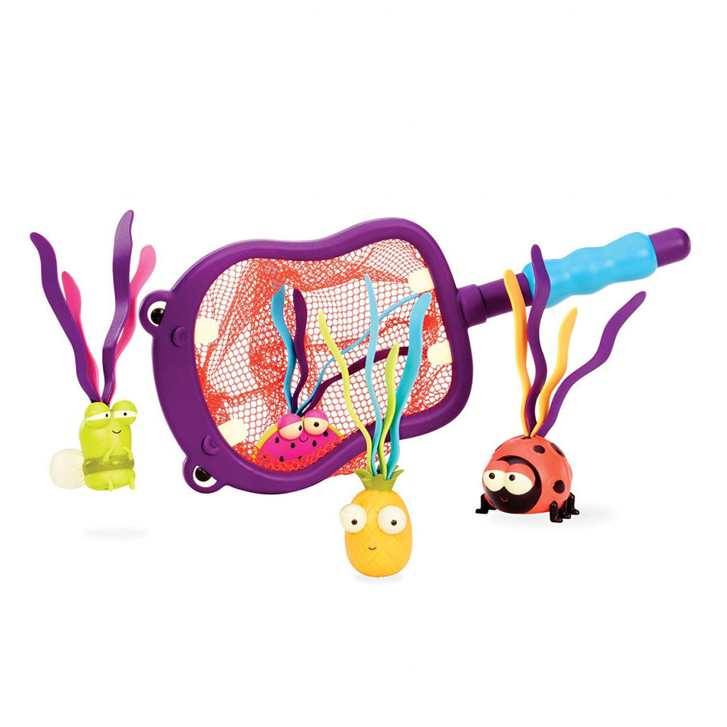 Plasa pescuit cu jucarii de baie Hipopotam B.Toys