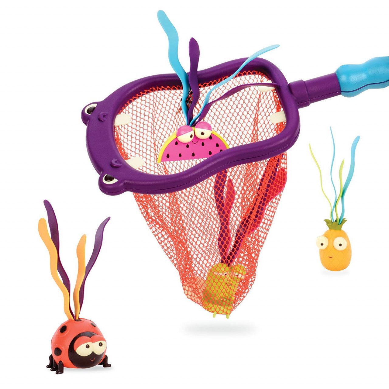 Plasa pescuit cu jucarii de baie Hipopotam B.Toys