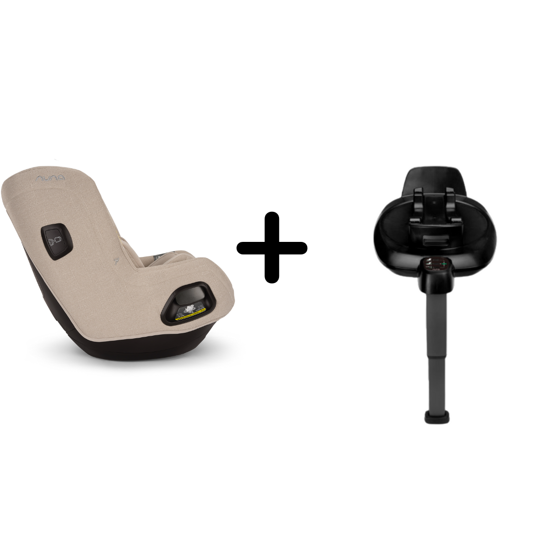 Nuna - Set Scaun auto rotativ i-Size TODL next Biscotti, 40-105 cm + Baza isofix BASE next i-Size pentru TODL next