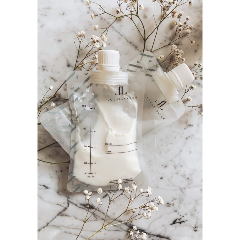 Pungi pentru Stocarea Laptelui Matern Lola&Lykke® (10 buc) 150 ml, cu Adaptor Inclus