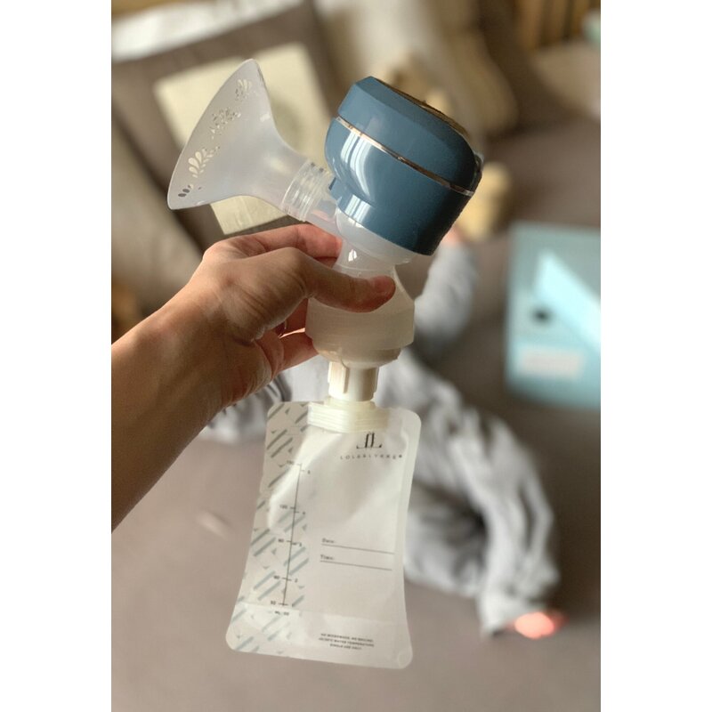 Pungi pentru Stocarea Laptelui Matern Lola&Lykke® (10 buc) 150 ml, cu Adaptor Inclus