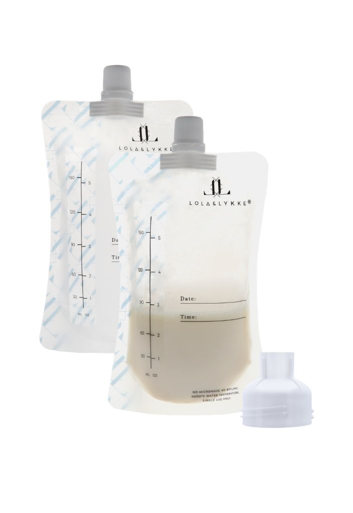 Pungi pentru Stocarea Laptelui Matern Lola&Lykke® (10 buc) 150 ml, cu Adaptor Inclus